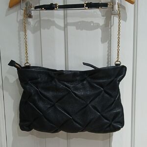 Kate Landry Black and Gold Shoulder Bag with Sleek Design